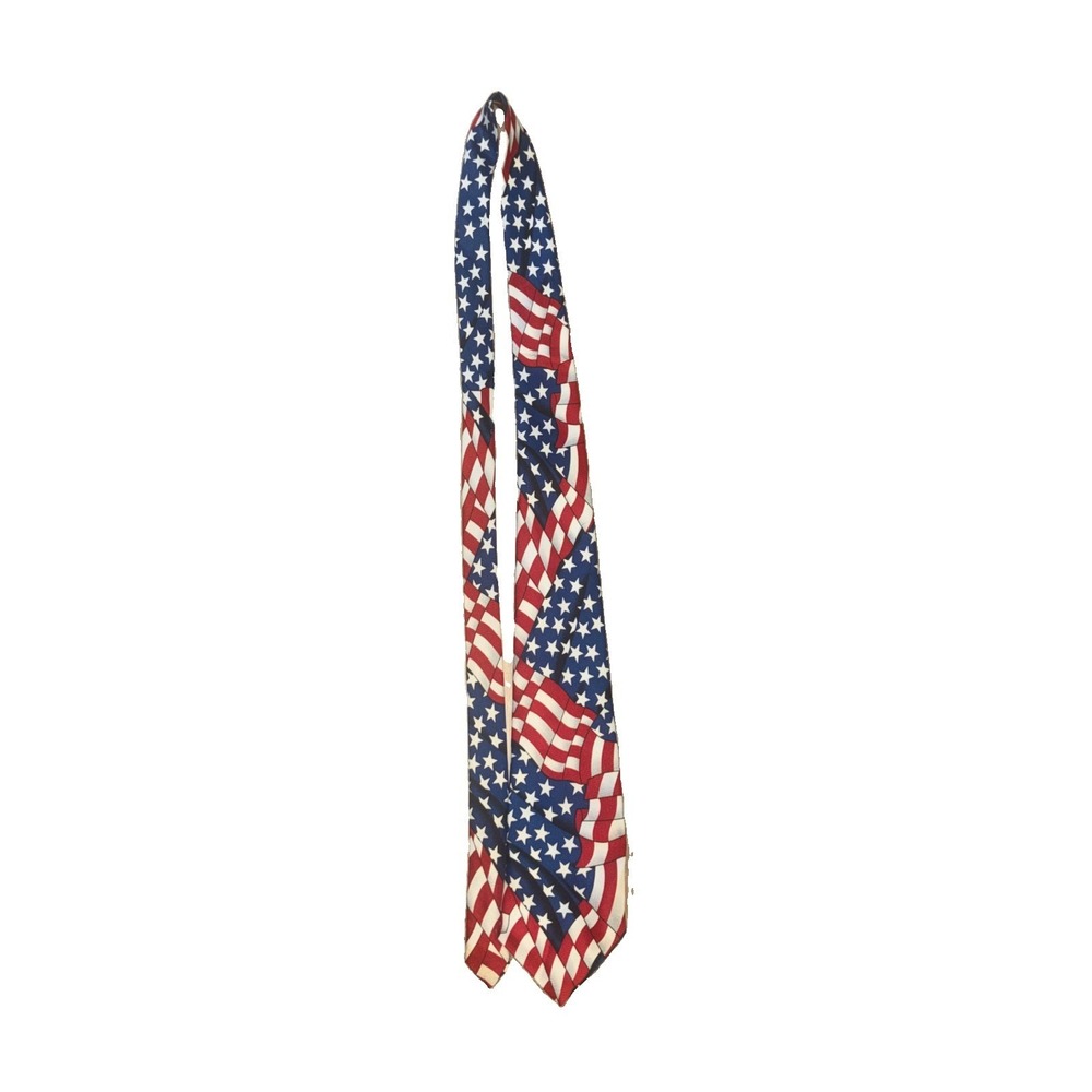 Museo Mens American Flag Tie USA Stars Stripes Patriotic Red White Blue